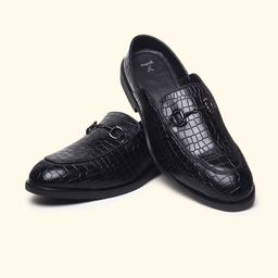 yoho Men Textured PU Loafers-image-48