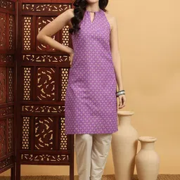 Anouk Rustic Women Floral Printed Keyhole Neck Floral Kurta-picture-35