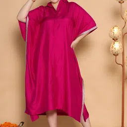 LetsDressUp Women Plus Size Solid Embellished Kaftan Midi Dress-picture-16