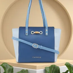 Caprese Eva Solid Structured Satchel Bag with Bow Detail-27