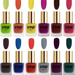 VOLO Set Of 12 Velvet Matte Nail Polish - 8 ml Each - Magenta - Coral - Light Wine - Dark-48