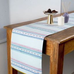 Myntra Elegant Homes Blue & Pink Ethnic Motifs Printed Pure Cotton Table Runner-34