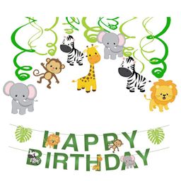 Party Propz Jungle Theme Birthday Decor Combo Set Green - Pack of 13 Items-image-55