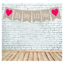 Funcart It's My Half Birrthday Banner - Pink White-picture-12