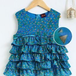 Twisha Triangles Print Sleeveless Top - Blue-image-90