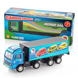 Shinsei Pull Back Action Cargo Carrier Truck Toy - Blue(Color & Print May Vary)-14