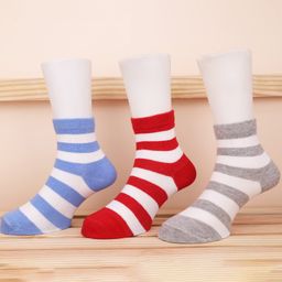 Footprints Organic Cotton Striped Socks Pack Of 3 - Multi Colour-image-55