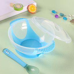Suction Bowl With Heat Sensitive Spoon - Blue-14