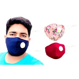 The Little Lookers Reusable & Washable Anti Pollution Face Mask PM 2.5 with Breathing Valve - Pack of 2 (Colour & Print May Vary)-19