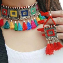 Silver Silver Multicolor Jewel Set-image-60