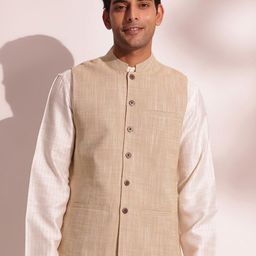 Fabindia Woven Design Slim-Fit Nehru Jackets-24