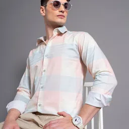 PAUL STREET Men Standard Slim Fit Opaque Checked Casual Shirt-image-98