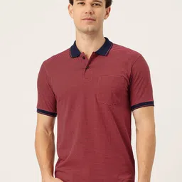 Okane Horizontally Striped Regular Fit Polo Collar T-shirt-picture-33
