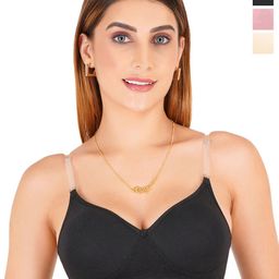 Liigne Pack Of 3 Full Coverage Lightly Padded Bra With Transparent Strap-picture-27