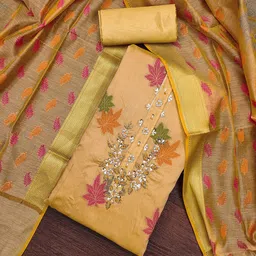 MANVAA Embellished Unstitched Dress Material-image-15