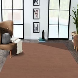 OBSESSIONS Brown Solid Anti-Skid Polyester Carpet-13