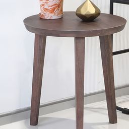 Metalsmith Grey & Brown Round Bedside Table-27