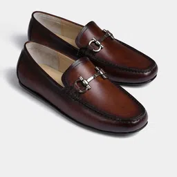 LUXORO FORMELLO Men Leather Slip-On Square Toe Formal Loafers-picture-0
