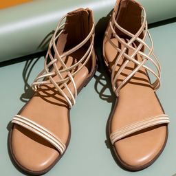 Inc 5 Women Striped Party Open Toe Flats-57