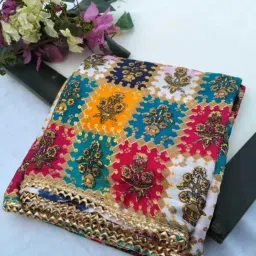 Cotton Silk Self Design Multicolor Women Dupatta-image-75