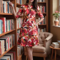 Hive91 Floral Print A-Line Dress-image-90