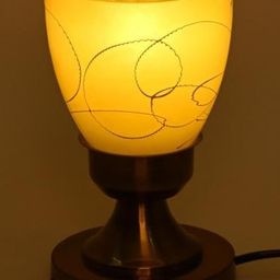 SOMIL Violet Printed Glass Cylindrical Shaped Table Lamp-image-38