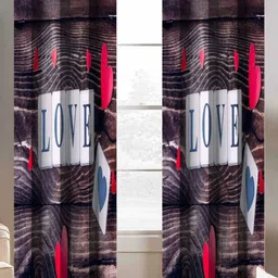 Aura Brown & Red Set of 2 Door Curtain-image-30
