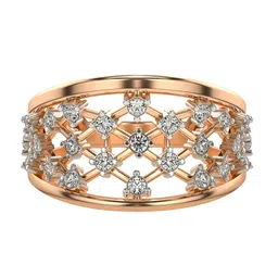 VALANOVA Rose Gold Plated Sterling Silver Certified 0.12 Ct Lab Grown Diamond Ring-image-87