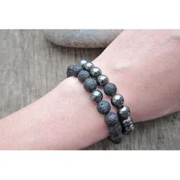 Divine souvenirs Unisex Set Of 2 Artificial Beaded Elasticated Bracelets image 2