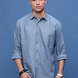 SHOWOFF Men Standard Slim Fit Horizontal Stripes Opaque Striped Casual Shirt-picture-32