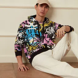 WROGN Men Abstract Printed Cotton Sweatshirt-image-34