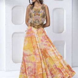 GloballyRonakRBafna Floral Embellished Beads & Stones Silk Jumpsuit-image-20