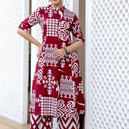 clothonus Printed Cotton Kurta & Palazzo Co-ord Set-image-87