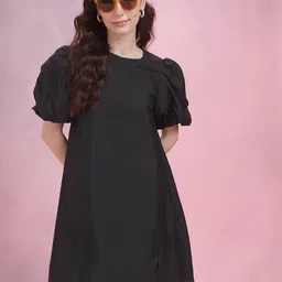 DressBerry Puff Sleeve A-Line Dress-14
