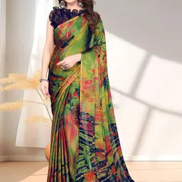 SUPERLAXMI Floral Pure Chiffon Saree-image-54