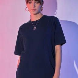 Mast & Harbour Round Neck Anti Odour Technology Pure Cotton Oversized T-shirt-image-45