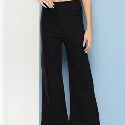 Womens Casual Wear Black Colour Solid Denim Jeans-image-83