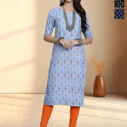 HERE&NOW Women Pack Of 3 Ethnic Motifs Printed Crepe Kurta-18