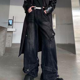 StyleCast Men Wide Leg Light Fade Mid-Rise Cotton Jeans-image-48
