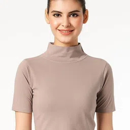 CORSICA Women High Neck Cotton Fitted Crop Top-picture-28