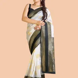 ZILVIRA Ethnic Motifs Woven Design Zari Fashion Saree With Unstiched Blouse Piece-picture-49