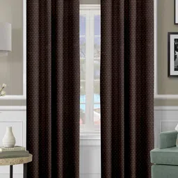 Cortina Brown 2 Pieces Abstract Printed Door Curtains-22