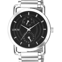 LOREM Men Patterned Dial & Bracelet Style Analogue Watch LR120-28
