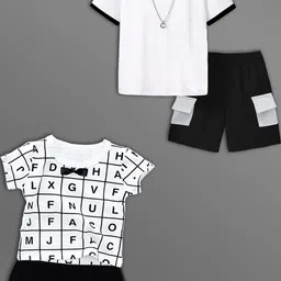 HELPOM Unisex Kids Printed T-shirt with Shorts-picture-32