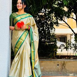 A S CREATION Woven Design Zari Pure Silk Kanjeevaram Saree-image-87