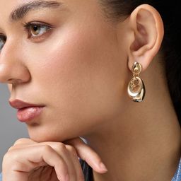 Kushal's Fashion Jewellery Gold-Plated Contemporary Drop Earrings-picture-15