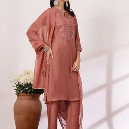 Nayam By Lakshita Women Yoke Design Regular Sequinned Kurta with Palazzos & With Dupatta-6