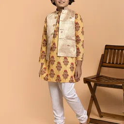 PRINTCULTR Boys Ethnic Motifs Printed Regular Kurta with Pyjamas image 3