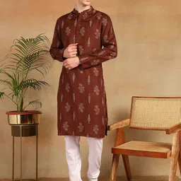 Anouk Men Printed Thread Work Kurta-8