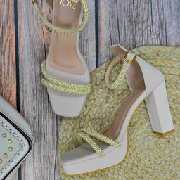 Jove Embellished PU Party Block Sandals-11
